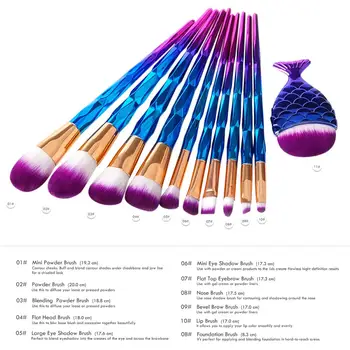

11pcs Rose Gold Pro Makeup Brushes Set Eye Brush Foundation Loose Powder Brush With Diamond Concave-convex Handle Red Dieny
