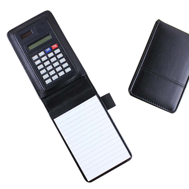 Небольшой карман из искусственной кожи Jotter Органайзер блокнот держатель с калькулятором