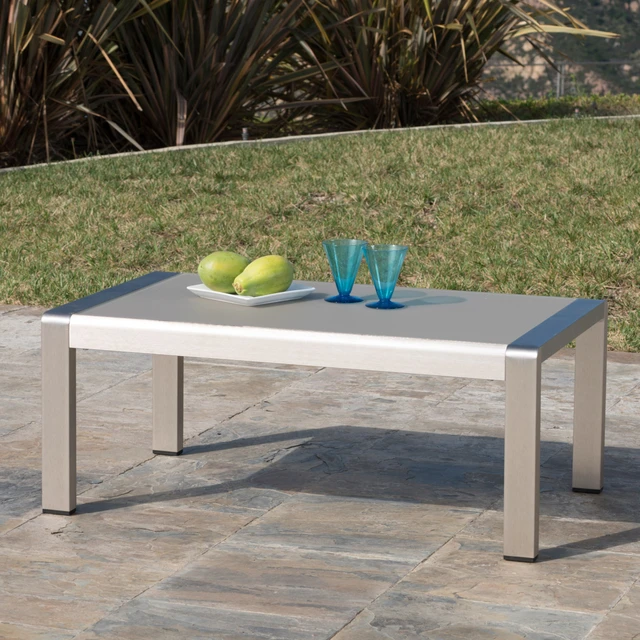 C Bay Outdoor Aluminum Coffee Table With Gl Top In C Bay Outdoor Aluminum Coffee Table With Gl Top