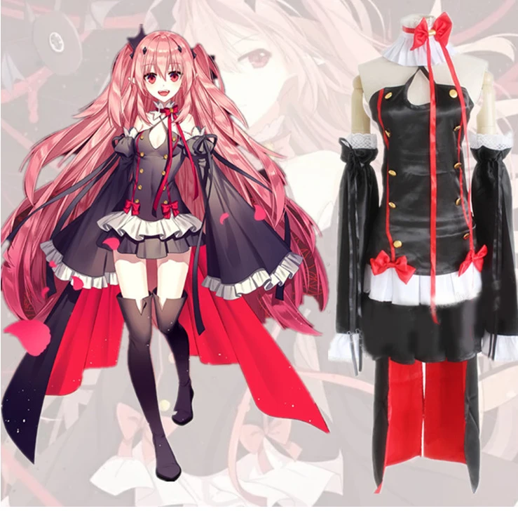 Косплей Аниме Krul Tepes Seraph of The End Owari no третий предродитель черный сексуальный