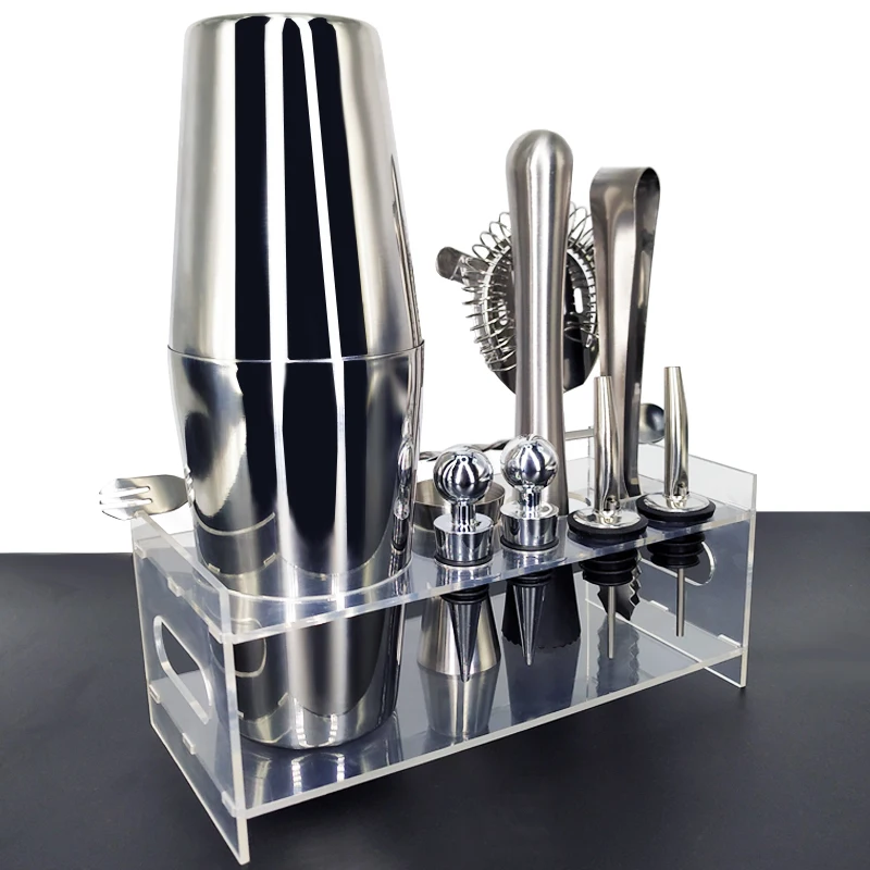 

12 Pieces Bartender Kit Includes shaker Rack Pourer & Ice Tong Cocktail Shaker Premium Shaker Barware Set Free Shipping