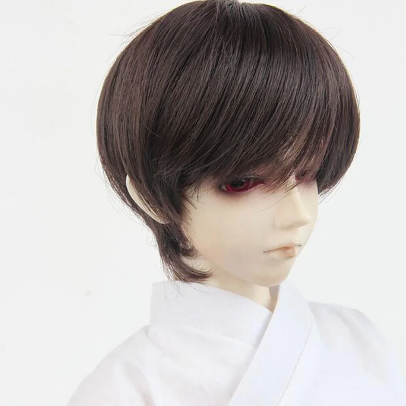 

1PCS SD BJD Doll Accessories Dark Brown Short Wig For Dolls BJD 1/3 1/4 1/6