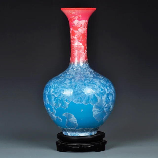 Jingdezhen ceramic vase three color crystal glaze home living room portraits decorative crafts flower arrangement 5