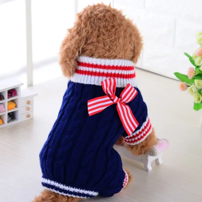 

Bib Pattern Navy Style Winter Warm Dog Clothes Puppy Pet Cat Jacket Coat Fashion Soft Sweater Clothing Chihuahua YorkieCOOLFIELD