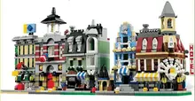 1320 Pcs 5 in 1 Model building kit compatible with lego city mini Creators Cafe Corner Creators town hall Creator Fire Brigade