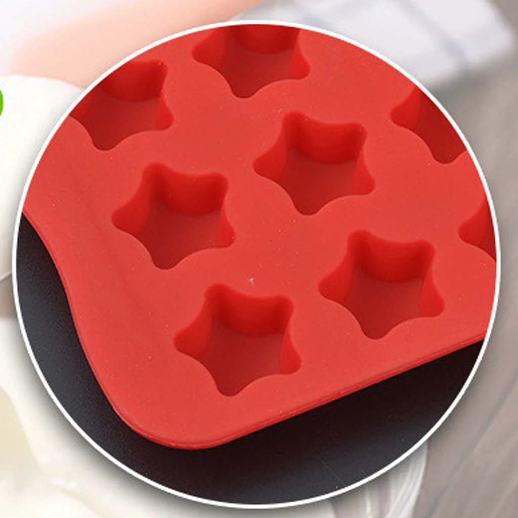 Silicone Fondant Mold Cake Decorating Chocolate Sugarcraft Bake Mould Star for Kitchen Dining Wedding Party Favor Decor Supplies