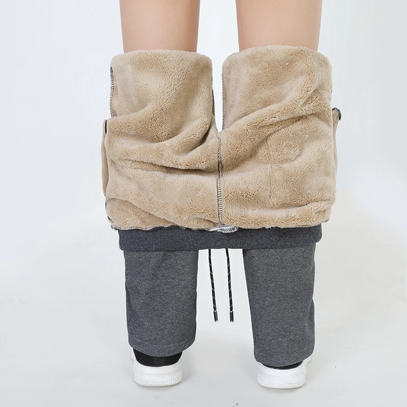 

Winter Cashmere Sweat Pants Men Warm Thick Jogger Casual Pants Mens Straight Trousers Male Elastic Waist Trousers Size S-5XL 669