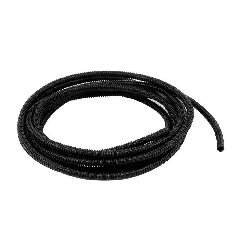 

Uxcell 3.8m Length Flexible Insulated Black Polyethylene Corrugated Tube Hose Pipe for Wire Tubing 7 x 5mm Size