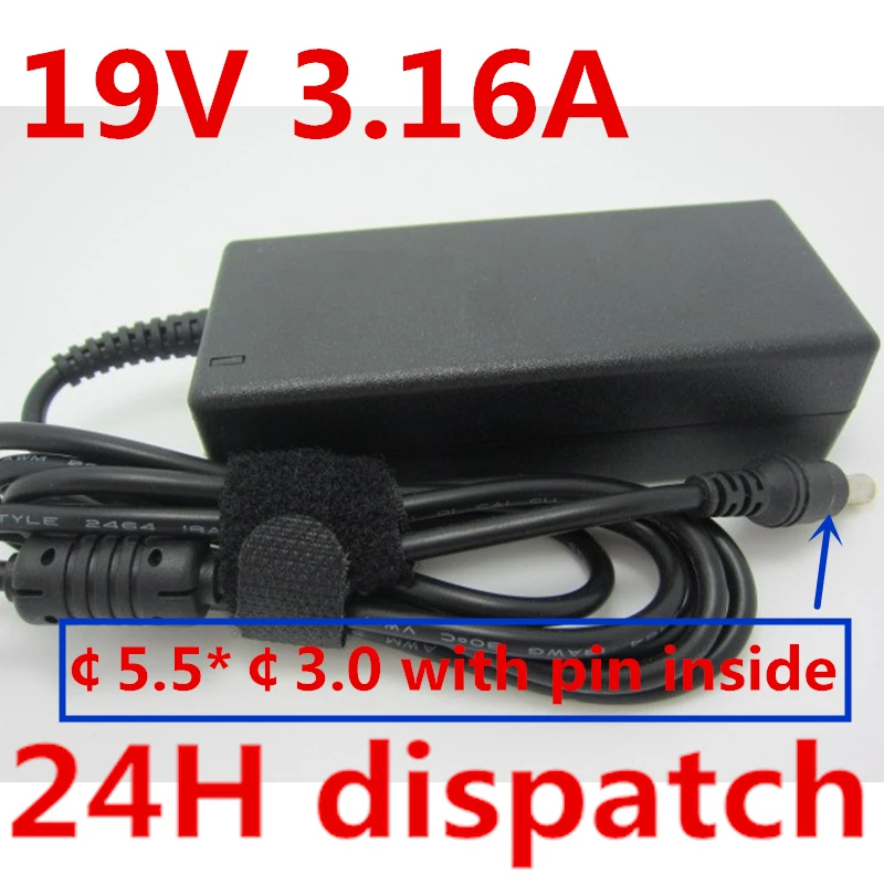 HSW 19V 3.16A 5 5*3 0mm 60W блок питания AC адаптер для Samsung AD-6019 AD-6019R CPA09-004A ADP-60ZH D PA-1600-66 |