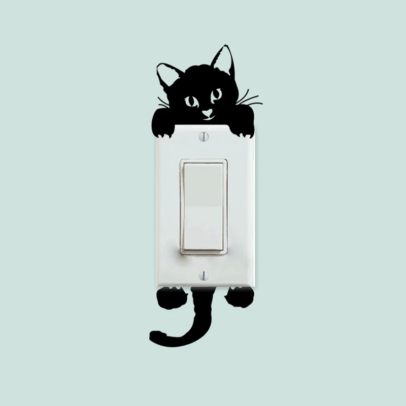 2 шт./лот DIY Забавные милые наклейки переключатели для кошек выключатели света