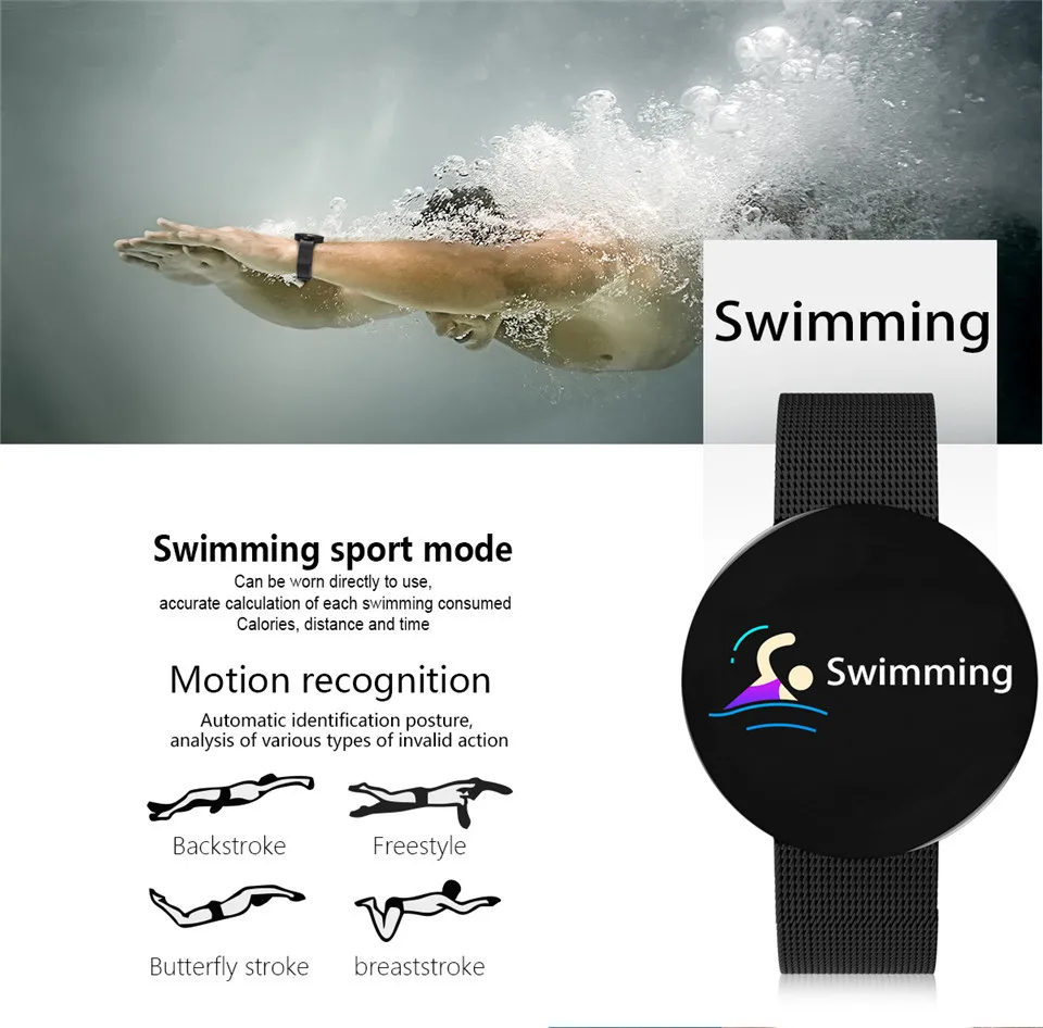 Smart Watch Women Men Heart Rate Blood Pressure Monitor Sport Activity Tracker Riding Swimming Mode Smartwatch IP67