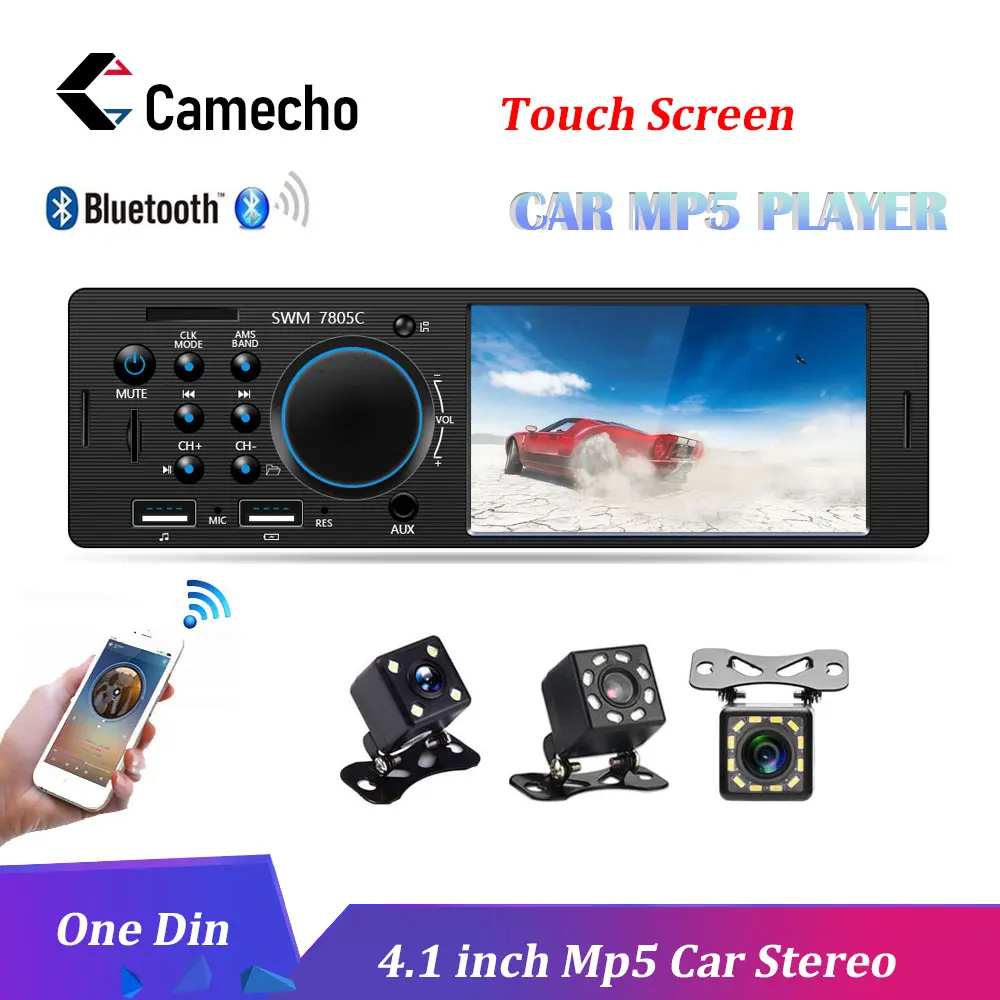 Camecho Autoradio 1 Din Bluetooth автомобильное радио FM MP3 MP5 мультимедийный плеер 12 В Авто Аудио