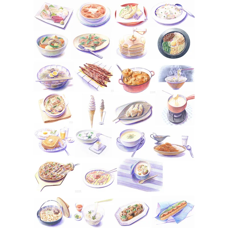 

2 pcs/lot Delicacy Cooking Food DIY Craft Uncut Paper Sticker Stationery Scrapbook Bullet Journal Stickers House of Novelty