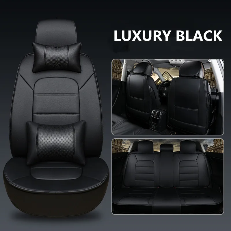 AUDI A8 BLACK CLOTH LUXURY FRONT PAIR CAR SEAT COVER SET 10 on