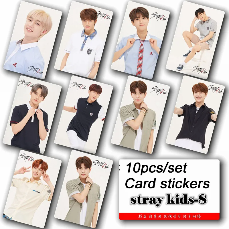 

10pcs/set Stray kids KPOP photo cards stickers album sticky adshesive kpop Stray kids lomo card photocard sticker SKD00608