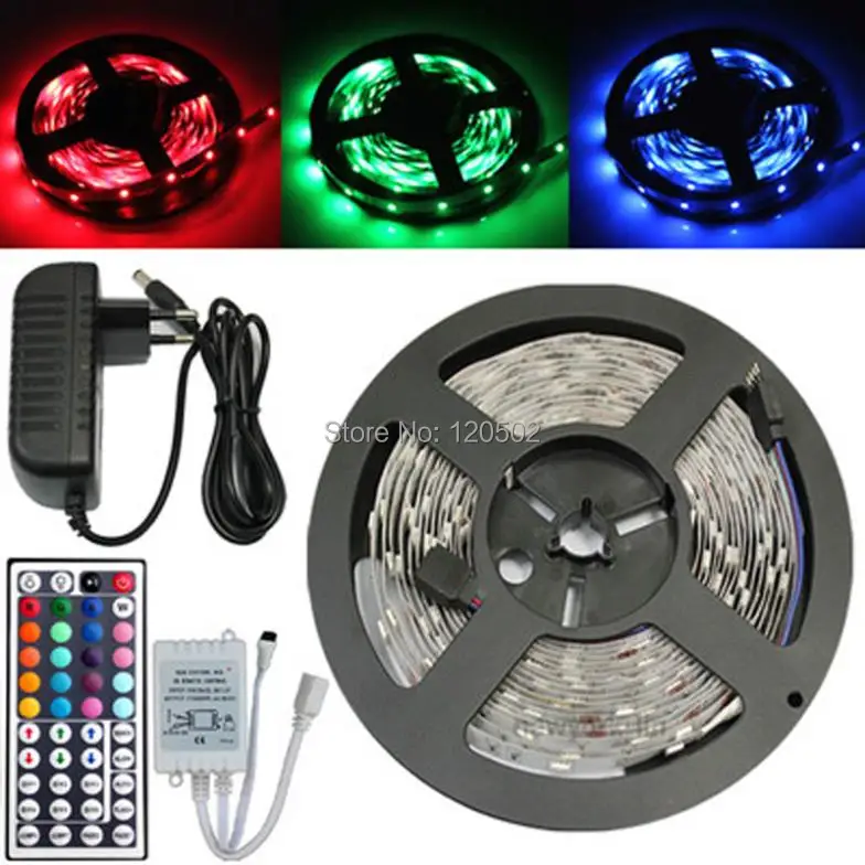 5M 5050 RGB 150 светодиодов SMD гибкая светильник полосы и 24key ИК-пульта дистанционного