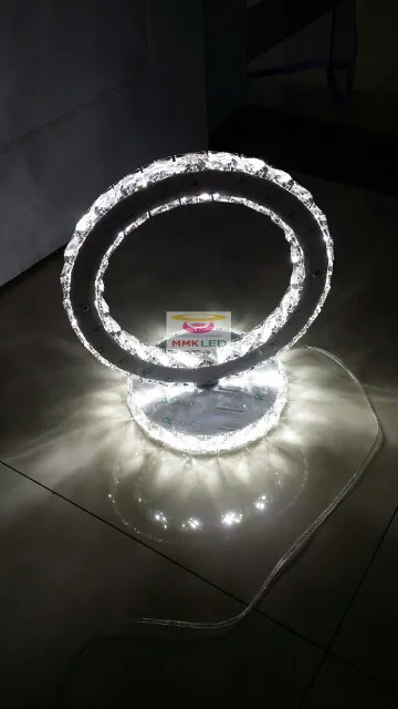 Светодиодная Хрустальная настольная лампа современный минималистичный круглый креативный маленький декоративный Настольный светильник прикроватный AC220-240V для спальни 18 Вт