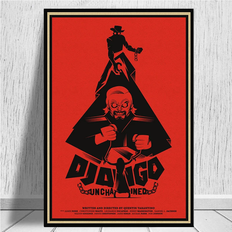 Классический фильм Django Unchained Quentin Tarantino ретро постер крафт бумага кафе домашний