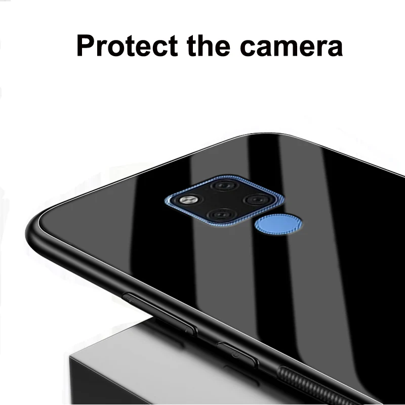 Чехол 6 53 дюйма для Huawei Mate 20 однотонный чехол из закаленного стекла телефона Mate20