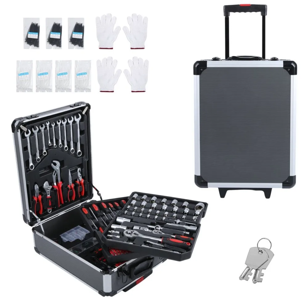 

Universal Mobile Workshop Toolbox 990 PCS Tool Trolley Suitcase Set With Aluminum Alloy Storage Box Garage Precision Tools