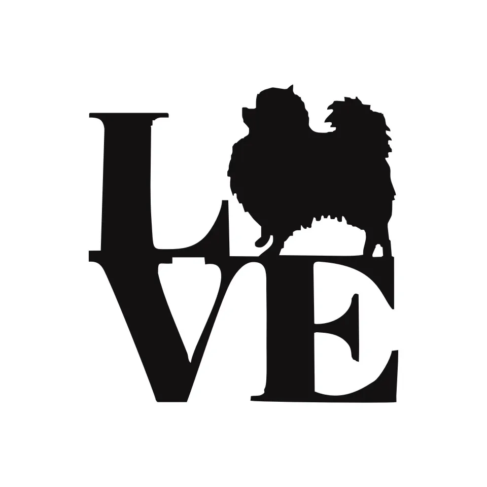 Anycuros Creative Personality Fashion LOVE Pomeranian Car Sticker 13.5cm13 (5)