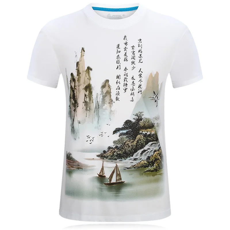 

2019 new fashion Landscape scenery 3-D printed t shirt men's Short-sleeved Round Neck Straight Type funny t shirts tops tees