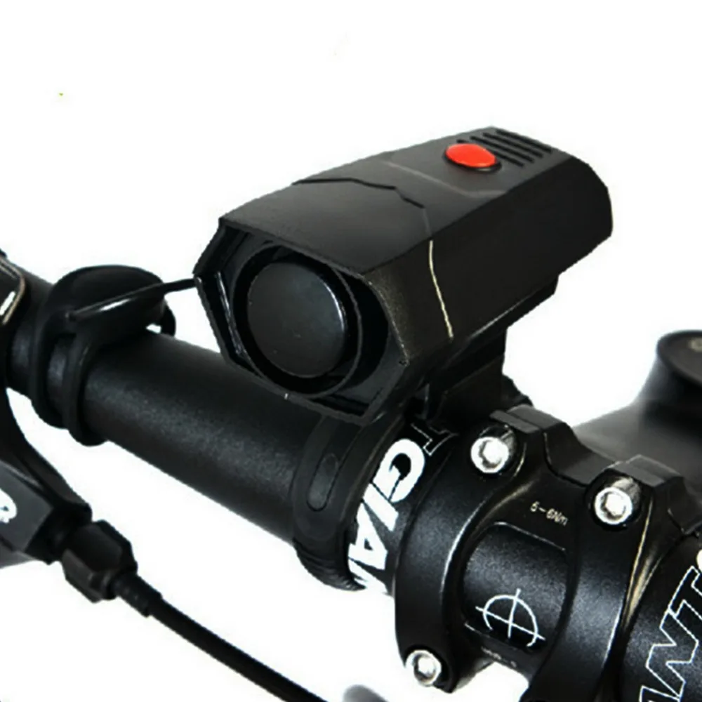 

TSAI Black Electronic Bicycle Bell Super Loud Durable Bike Air Alarm Horn Cycling Riding Ring For Handlebar with Retail Box