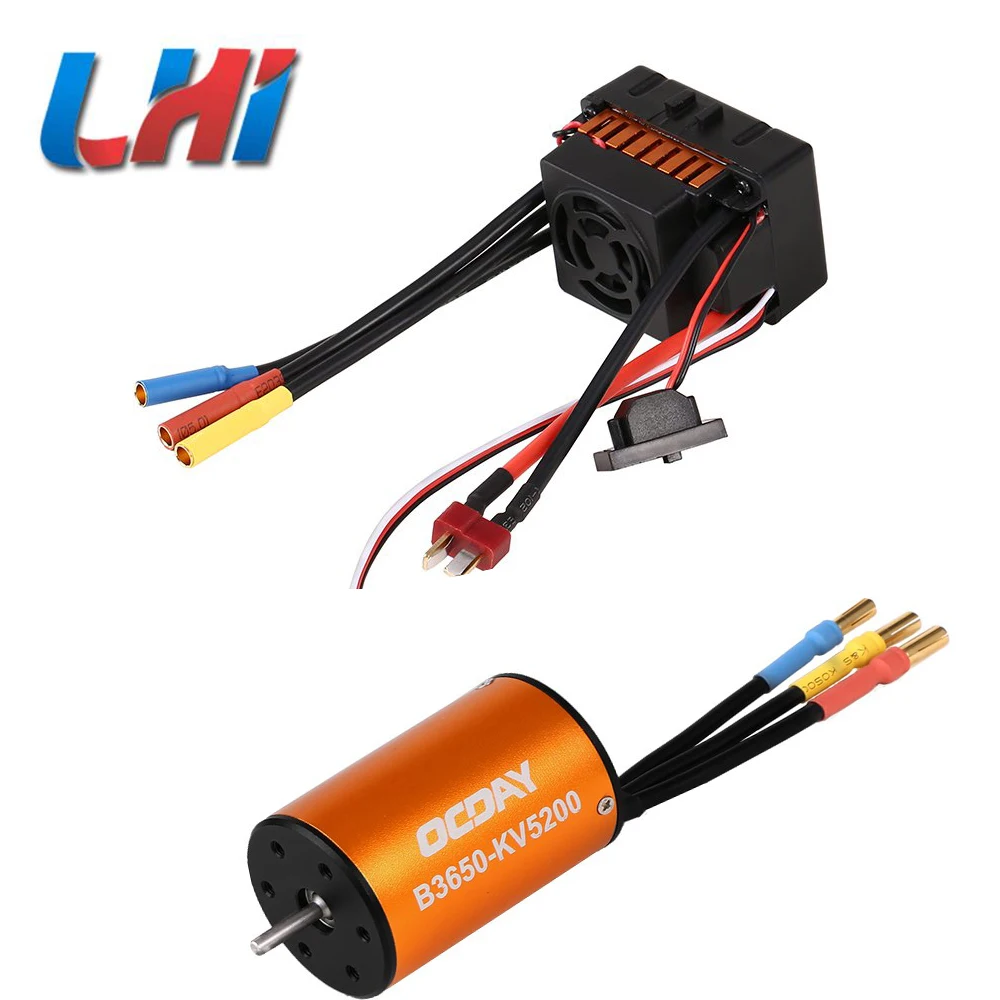 

For OCDAY Upgrade Waterproof 3650 5200KV Brushless Motor with 60A ESC Combo Set for 1/10 RC Car Truck
