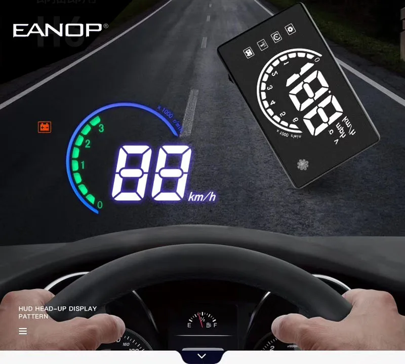 EANOP A08 HUD Дисплей автомобильный измеритель скорости OBD II проектор скорости для универсальных автомобилей