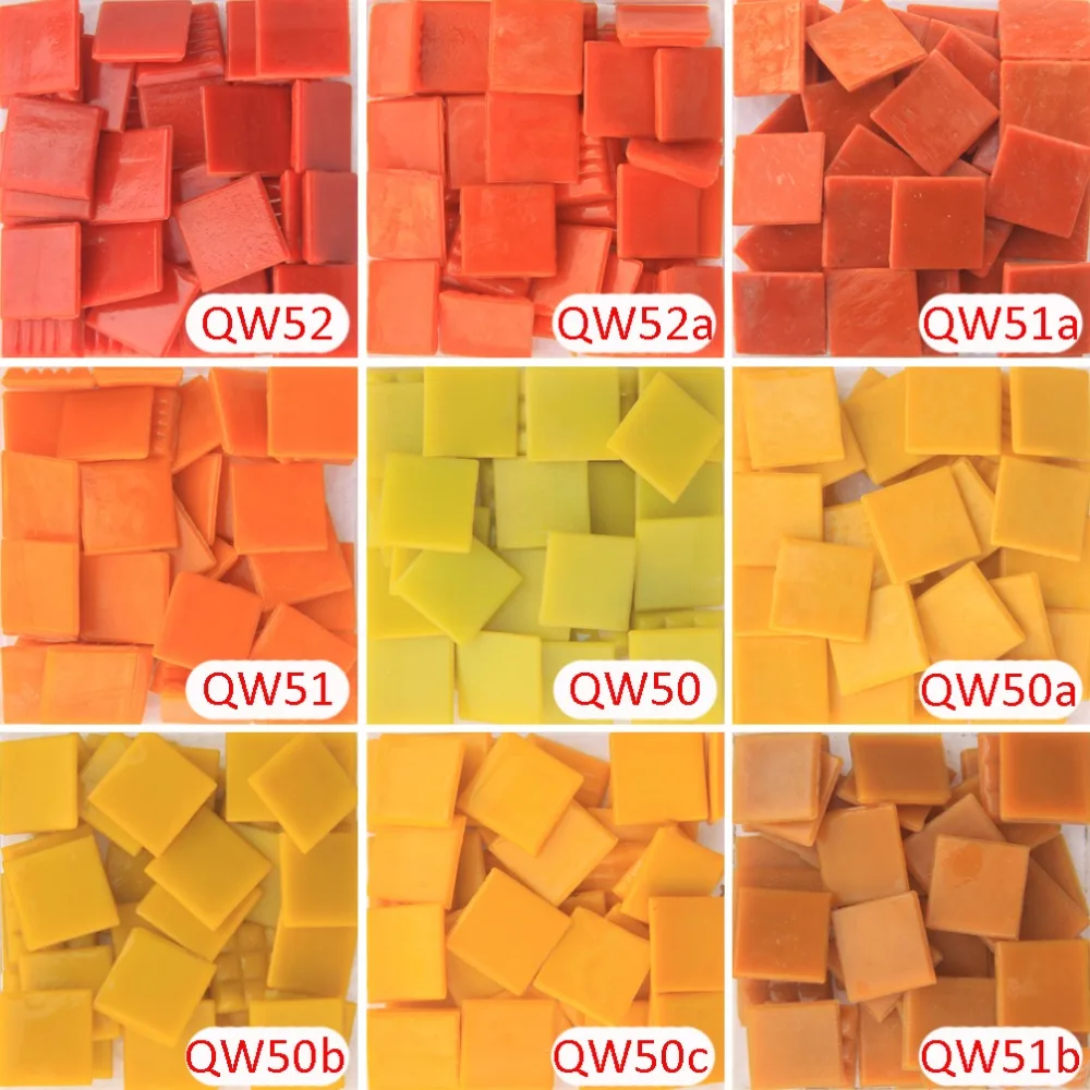 

200g/68pcs 20 X 20mm 3/4 inch Red Yellow Quartz Without Dots Loose Mosaic Hobbies, DIY Material Supplier, Quartz Glass Tiles