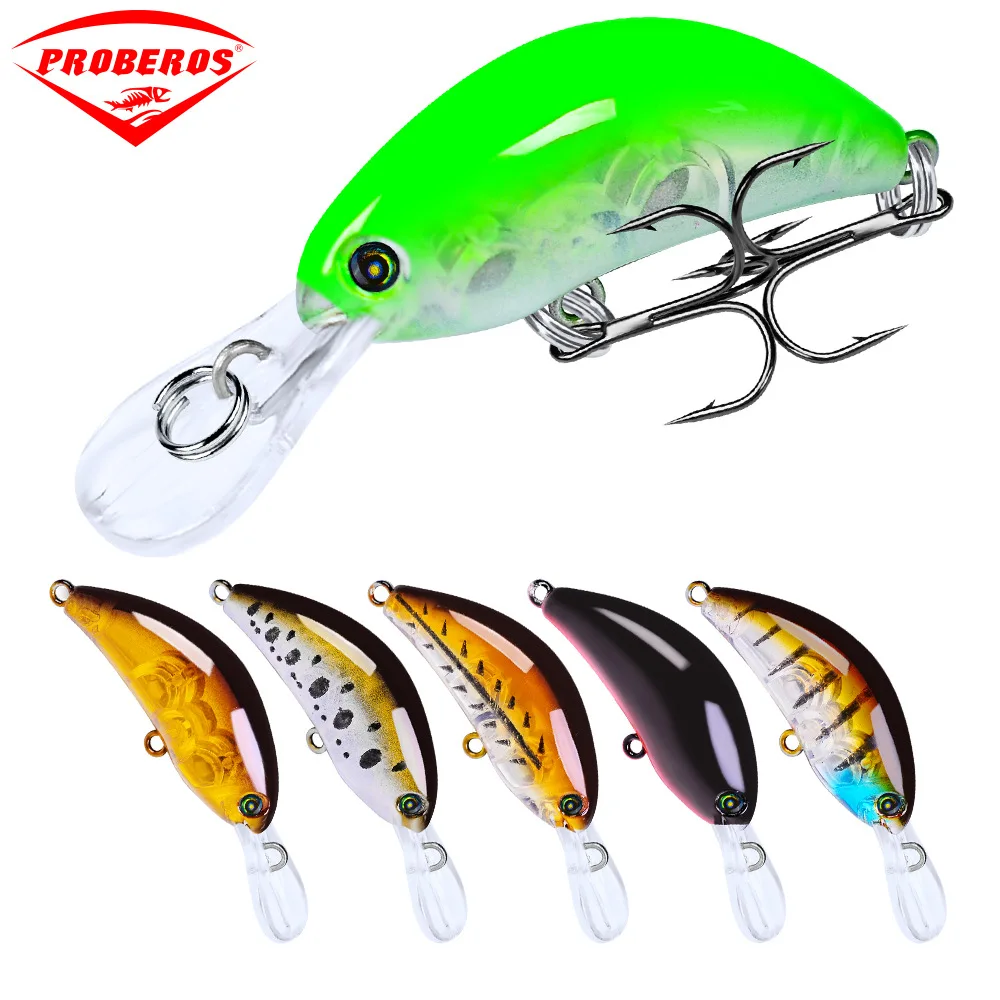 

5g 5.5cm Crankbait Fishing Hard Top Water Lure Artificial Fake Fishing Bait 6 Color Fishing Tackle 6# Hook for Predatory Fish