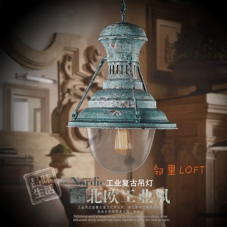 

American country loft Nordic personality industry UFO iron retro pendant light restaurant aluminum pot hanging light