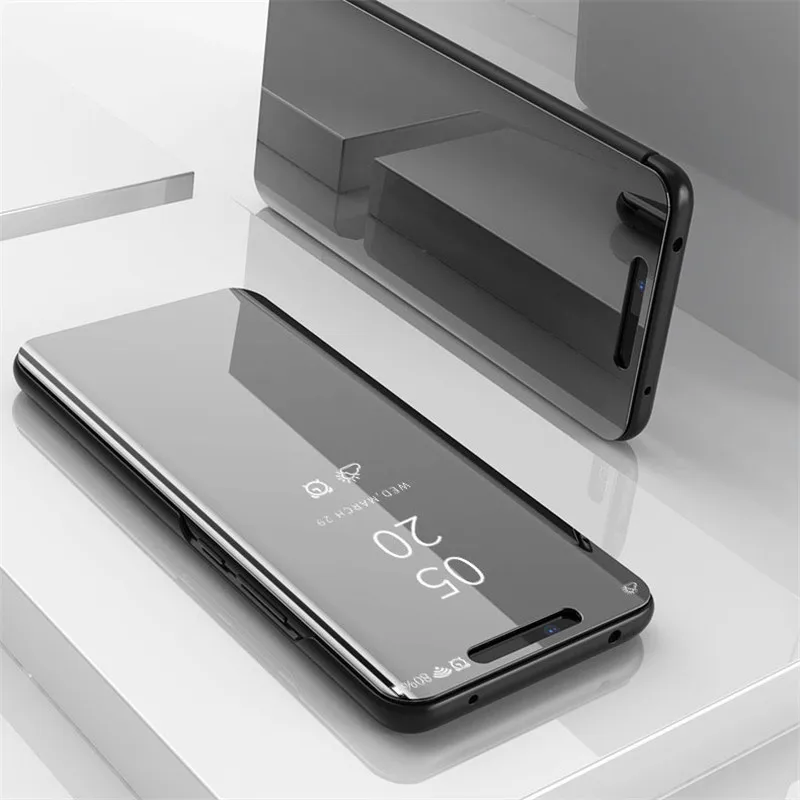 Зеркальный Чехол книжка с подставкой для Huawei Mate 20 lite умный прозрачный