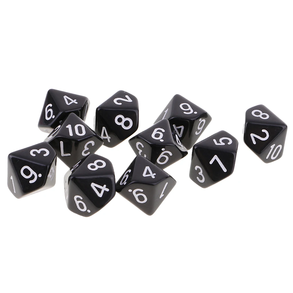20x Acrylic Dice Set Polyhedral D10 10 Sided 16mm for DND MTG TRPG Board Game Toy Gift
