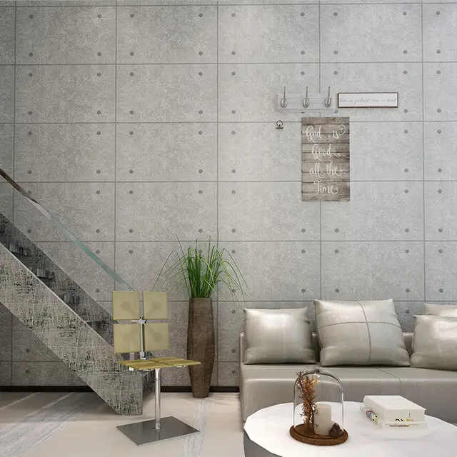 Online Gray Concrete Wall Brick Pattern Wallpaper For Walls Placeholder Gray Concrete Wall Brick Pattern Wallpaper For Walls Roll Living Room Restaurant Cafe Vinyl