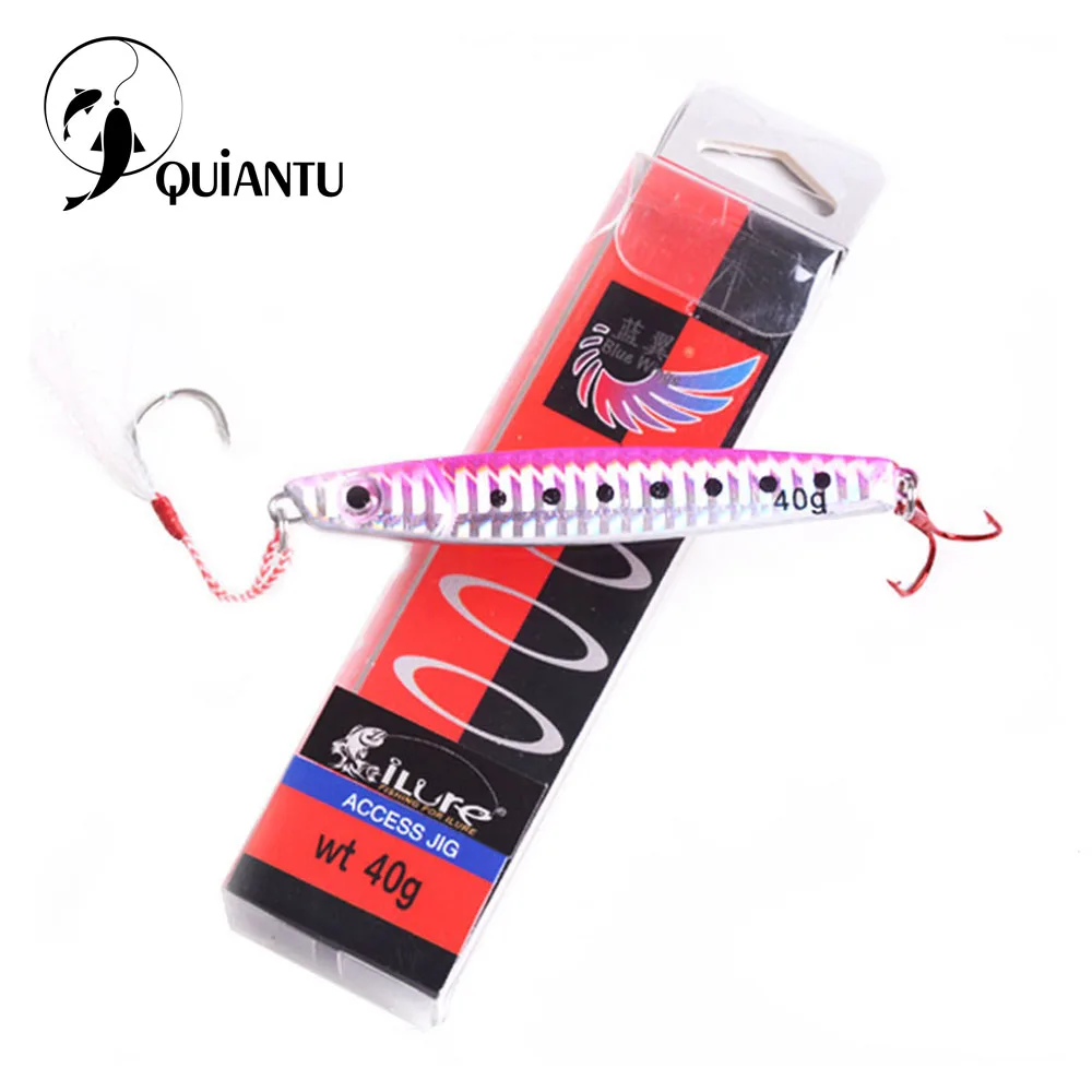 QUIANTU 5 шт./лот 25g/40 г/60 г/80 г джиг приманки для рыбалки на блесну крючковый лов блесны