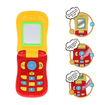 

Electronic Toy Phone Musical Mini Cute Children Phone Toy Music Flip Diary Case Cover Cell Phone Enlightenment Toy