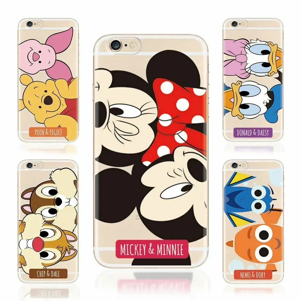

Lovely Pattern Winnie the Pooh Cartoon Mickey Minnie Mouse Clear Soft TPU Phone Case Cover For iPhone 6s XR 7 Plus XS Max