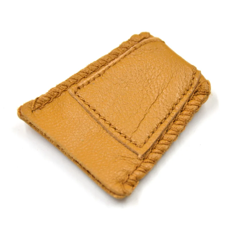 

Synthetic Leather Coin Thimble With Metal Tip DIY Sewing Tool Handmade Needlework Thimble Cover GQ999
