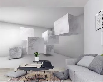 

beibehang wall papers home decorCustom Nordic Geometric Sketch Solid Geometric Wallpaper Industrial Wind Wallpaper 3d Background