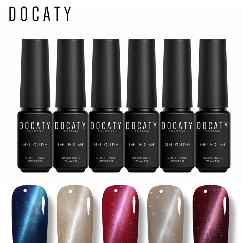 

Docaty Vernis Permanent Fashion Starry Cat Eye Gel Varnish 3D Magnetic Effect UV Gel Nail Polish for Manicure Lacquer