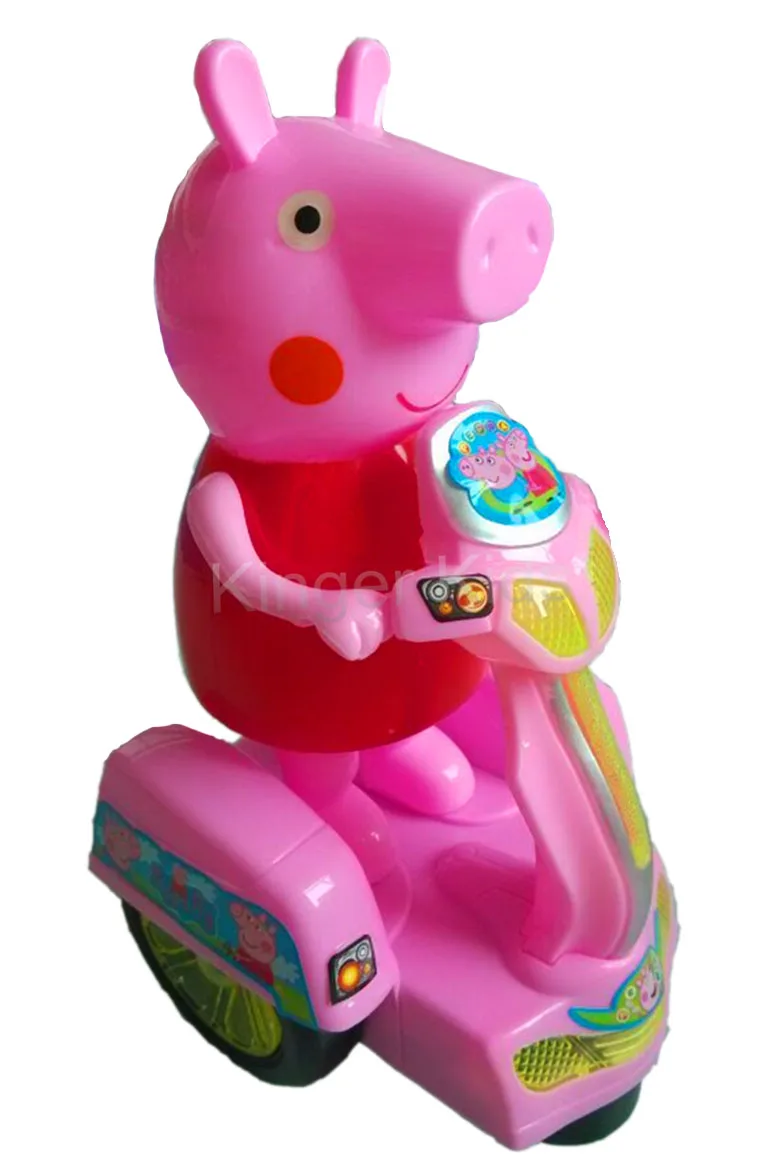 cute kinger family pig children's music light electric vehicles