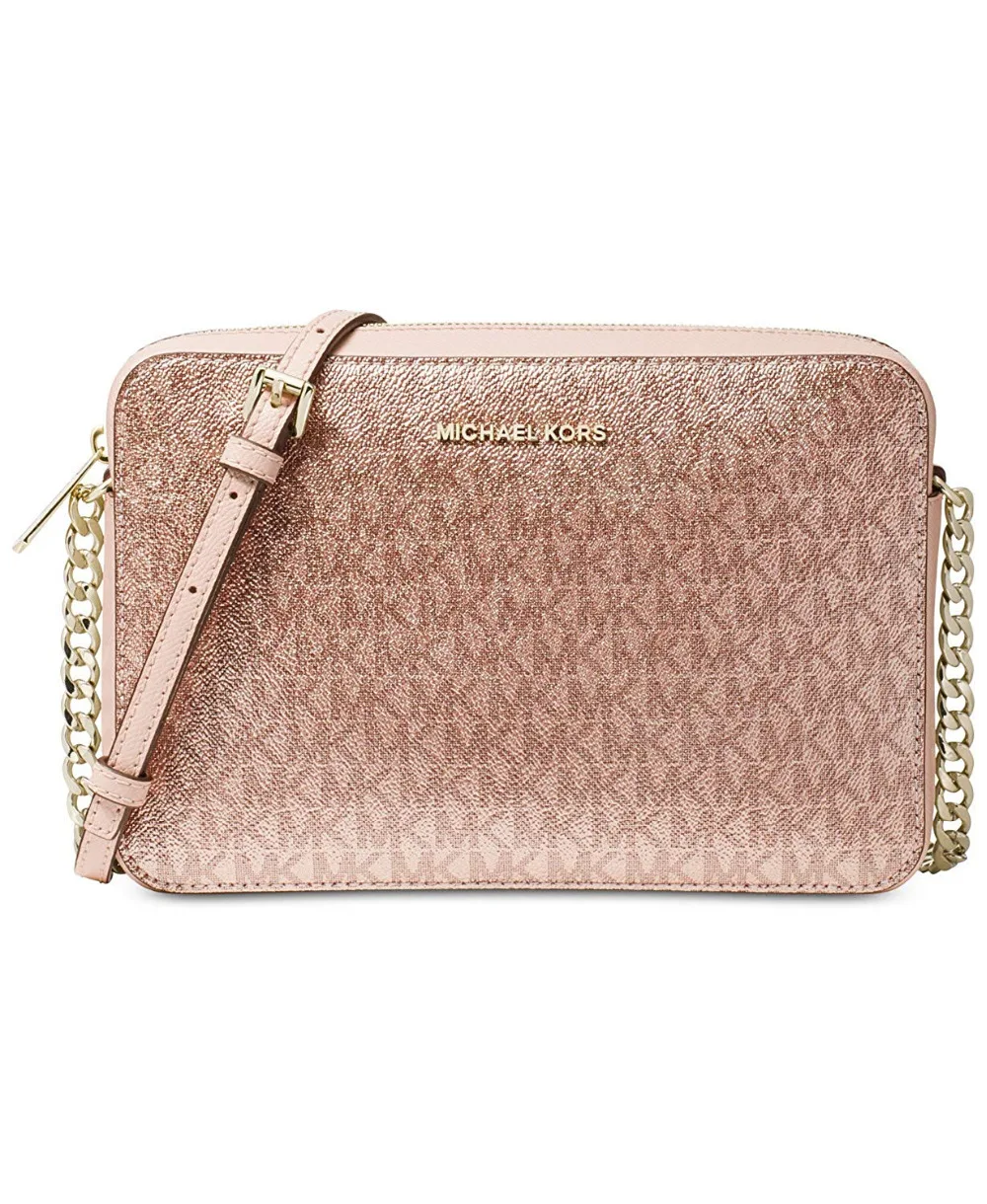 Michael Kors Metallic Signature Jet Set East West Crossbody (soft  Pink/gold) Luxury Handbags For Women Bags Designer By Mk - Shoulder Bags -  AliExpress