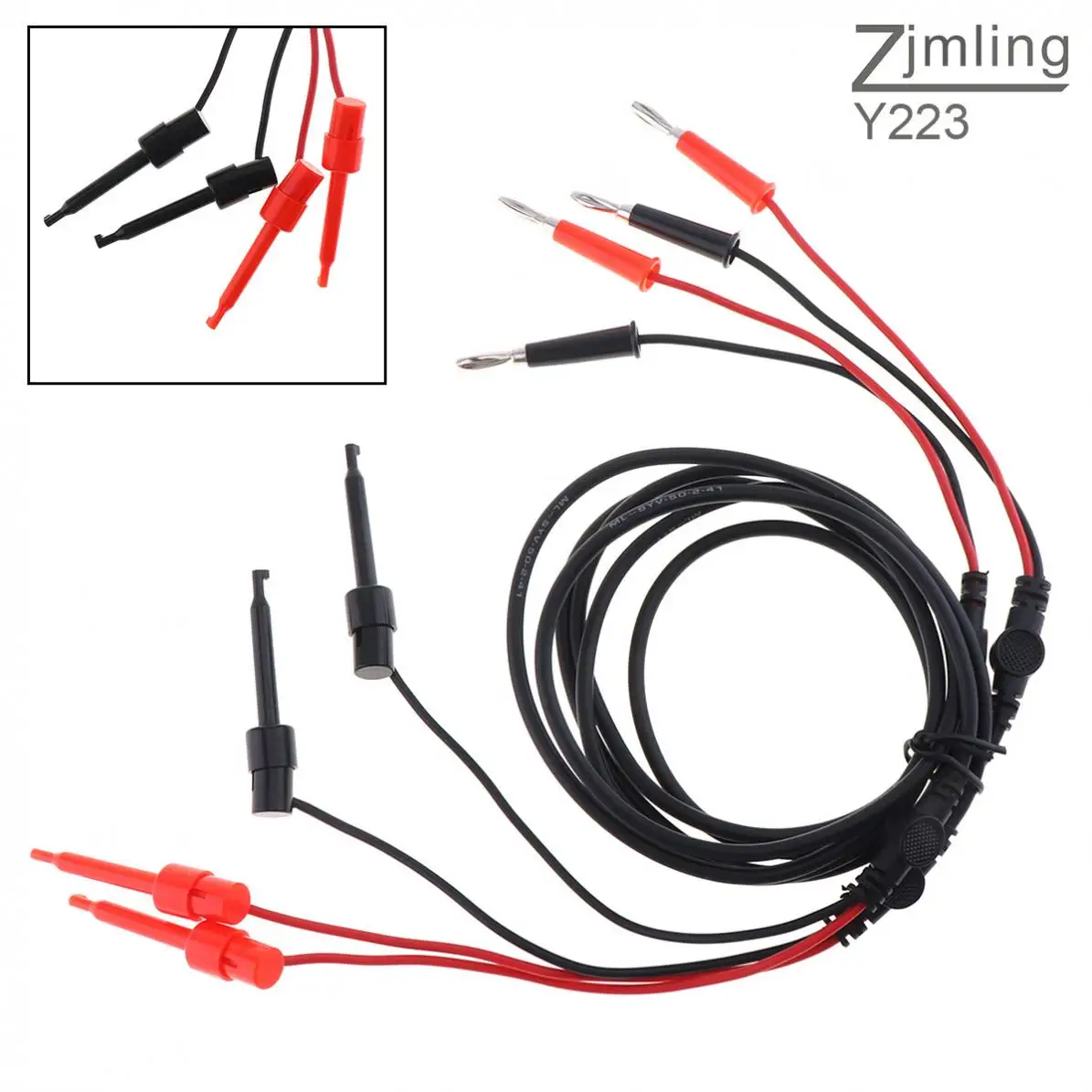 2pcs/lot Double Banana Plug Test Hook Wire with 4mm External Diameter and RV Pure Copper for Power Supply Testing | Инструменты