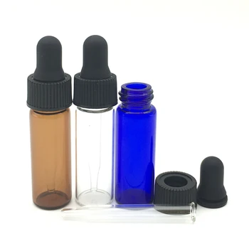 

1000pcs 4ml Empty Perfume Sample Amber Empty Glass Pipette Bottle with Pure Glass Dropper Tubes Blue Bottle Essential Oil Test V
