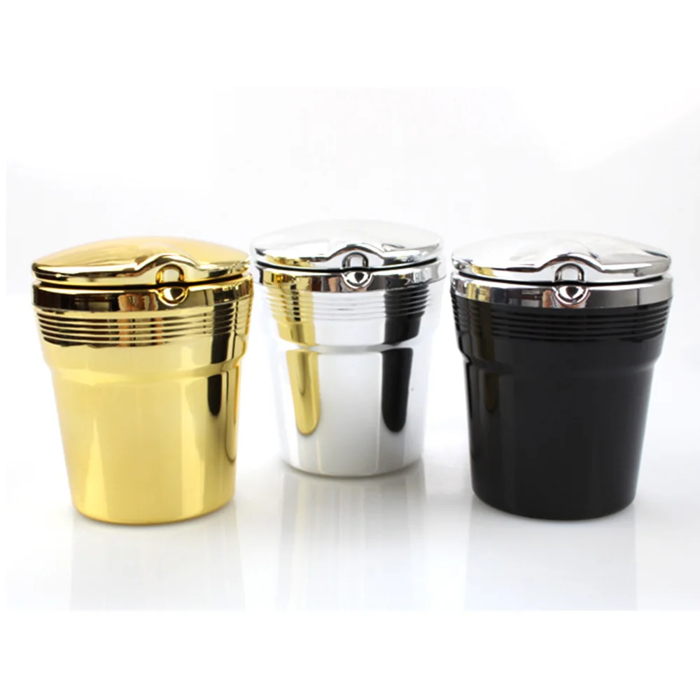 Travel Portable Car Ashtray Holder Cup with LED Blue Light Cigarette