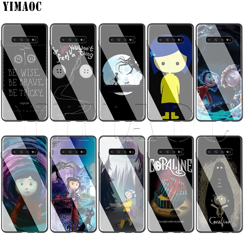 

YIMAOC Coraline Glass Case for Samsung Galaxy S7 S8 S9 S10 Plus Note 8 9 10 A50 A20 A10 A70
