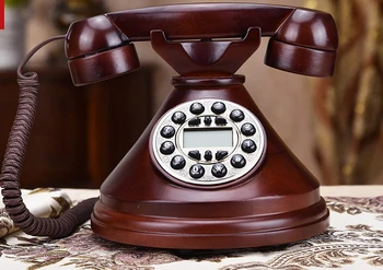 

SolidWood vintage phone household vintage fashioned telephone/Redial/ Hands-free/ backlit Caller ID