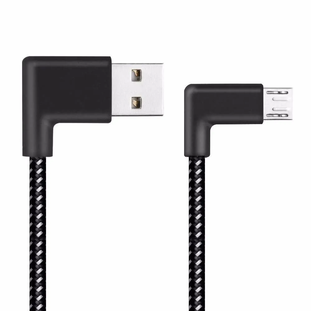 

Micro USB Cable 3M Double Elbow USB Data Charger for Samsung Nylon Braided Charging Cable Cord For HTC Xiaomi Android Phone