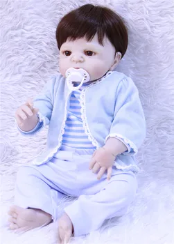 

NPK 55cm full Silicone Reborn Baby Doll kids Playmate Gift For Girls 22inch real Alive Soft Toys For Bouquets Doll Bebes Reborn